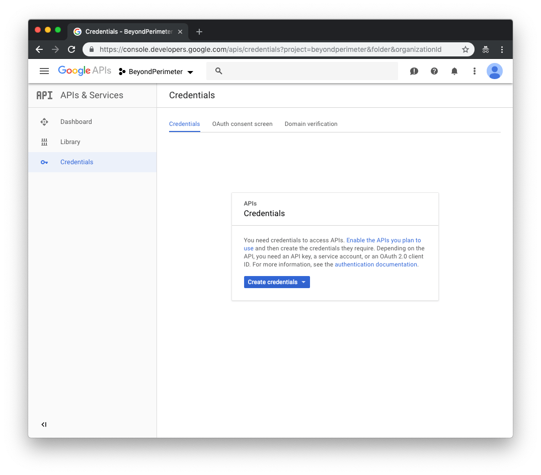 API Manager Credentials
